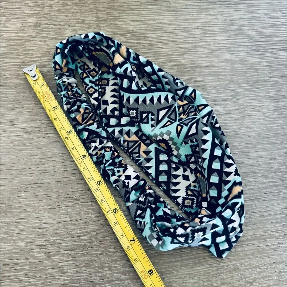 Headband Boho Aztec Tribal Print Hair Wrap Accessory
